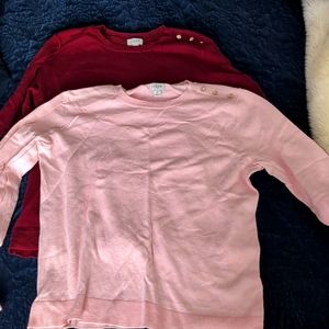 Two JCrew long sleeve sweaters